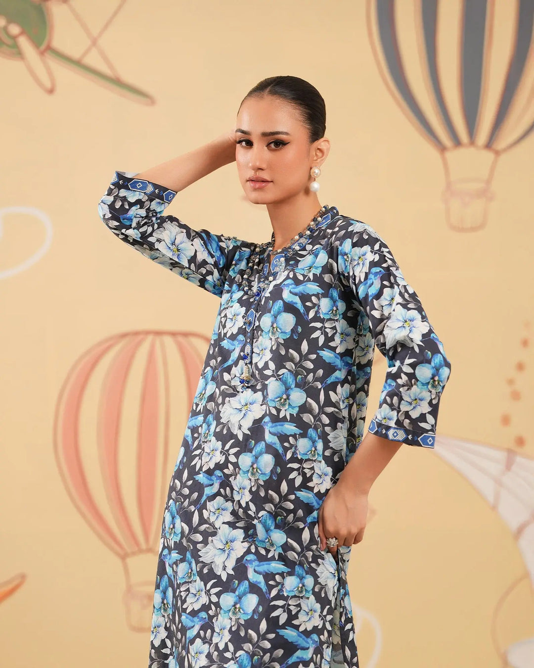2 Piece - Printed Cambric Cotton Suit Unstitched | UNFF046-K.CT Sha Posh Textile