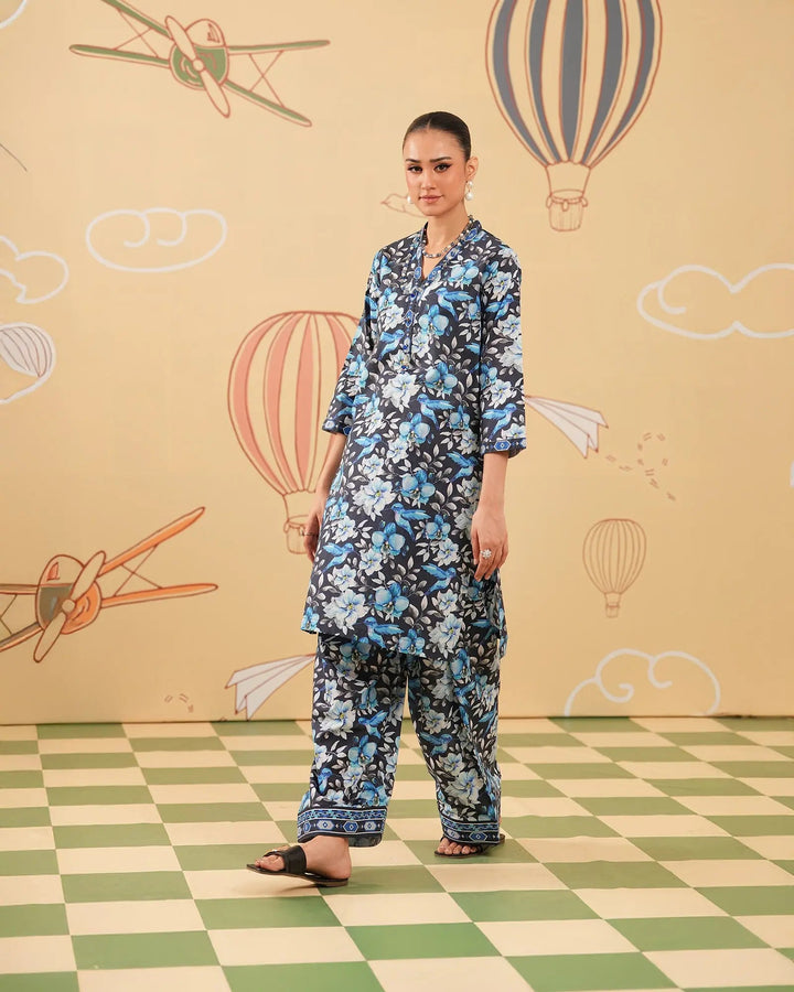2 Piece - Printed Cambric Cotton Suit Unstitched | UNFF046-K.CT Sha Posh Textile