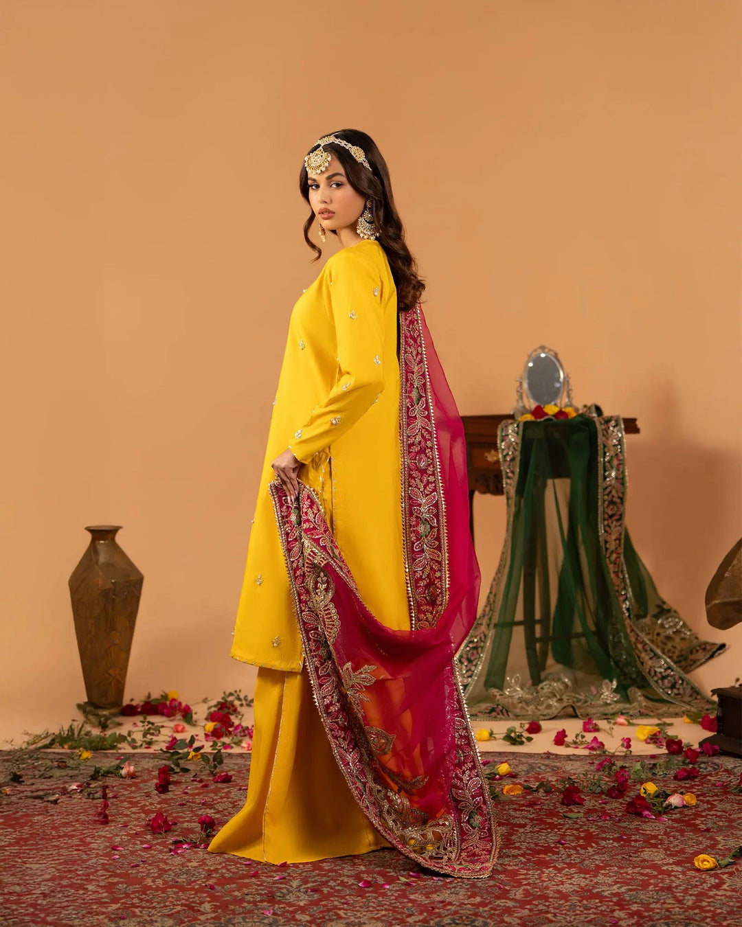 2 Piece Ready-to-Wear Plain Paper Katan Suit | 429  (Dupatta is not included) - Sha Posh Textile