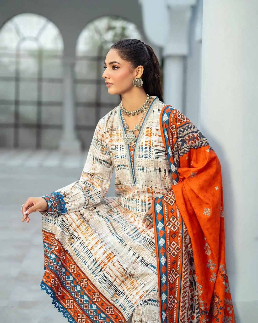3 Piece Khaddar Suit Stitched | 16376-IG-KD Sha Posh Textile