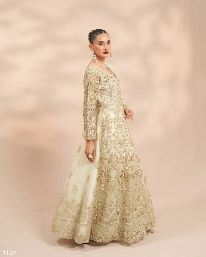 3 Piece Net Maxi Stitched | 1127-ST-NT - Sha Posh Textile