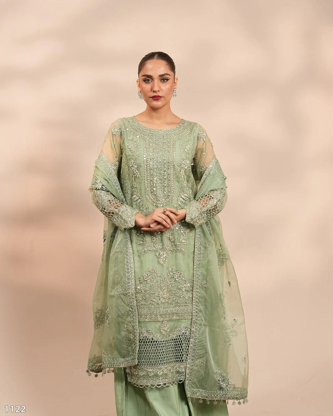 3 Piece Organza Suit | 1122-ST-ORZ - Sha Posh Textile