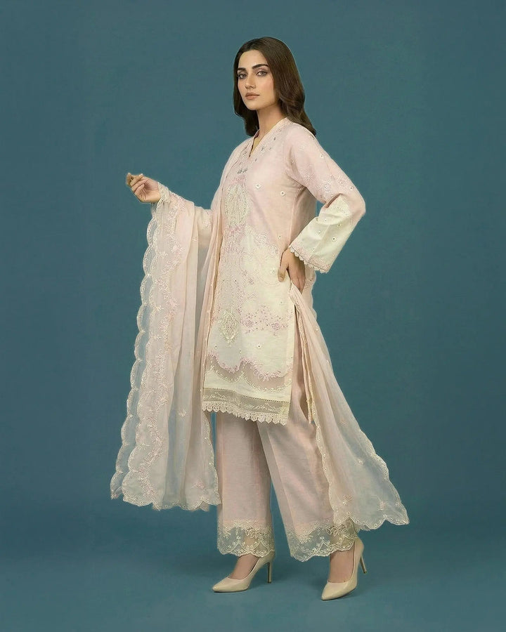 Embroidered Jacquard Cotton 3 Piece Suit for Women Sha Posh Textile