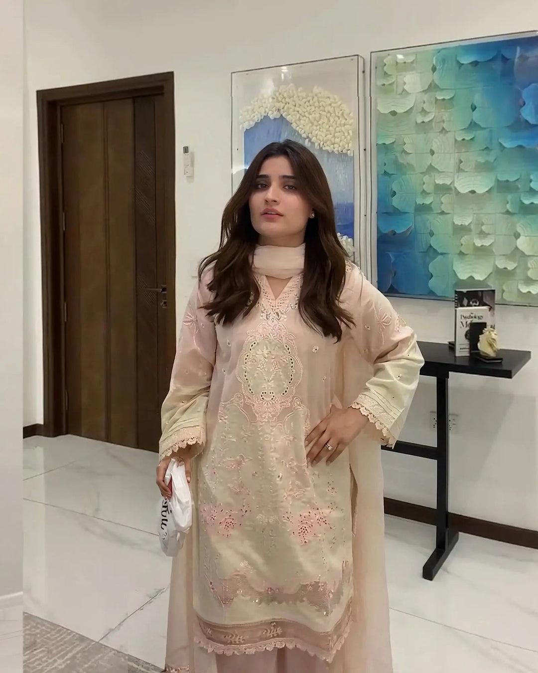 Embroidered Jacquard Cotton 3 Piece Suit for Women Sha Posh Textile