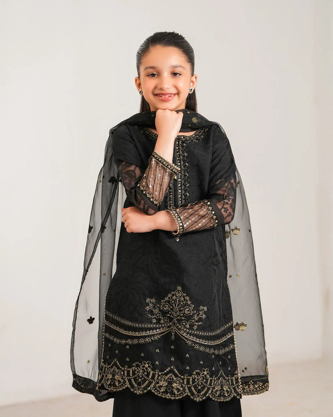Kids 3-Piece Ready-to-Wear Burnout Tissue Suit | 4076-SJ-B.O.TSU Sha Posh Textile