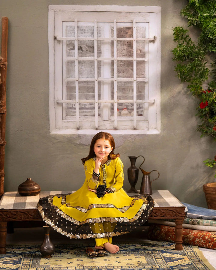 Kids Shine Raw Silk Frock | 9743 Sha Posh Textile