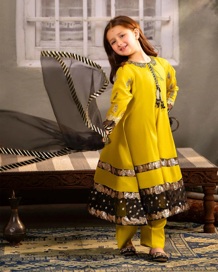 Kids Shine Raw Silk Frock | 9743 Sha Posh Textile