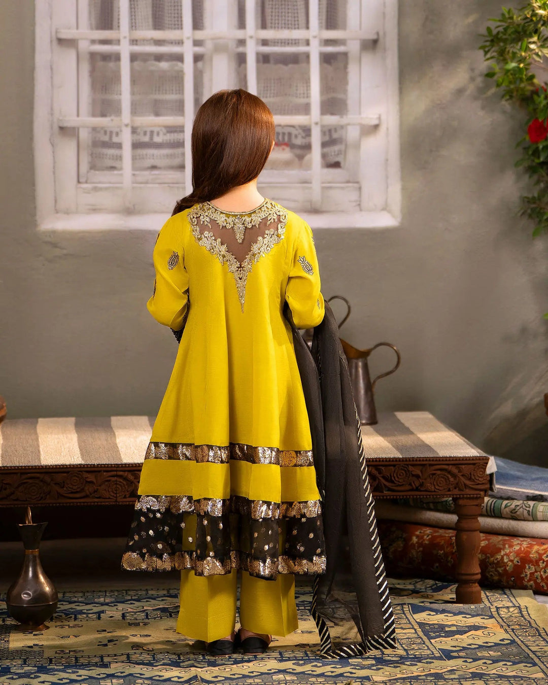 Kids Shine Raw Silk Frock | 9743 Sha Posh Textile