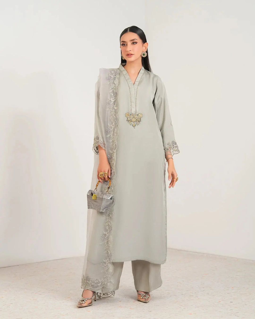 3-Piece Ready-to-Wear Silk Suit |  4090-SJ-SLK Sha Posh Textile