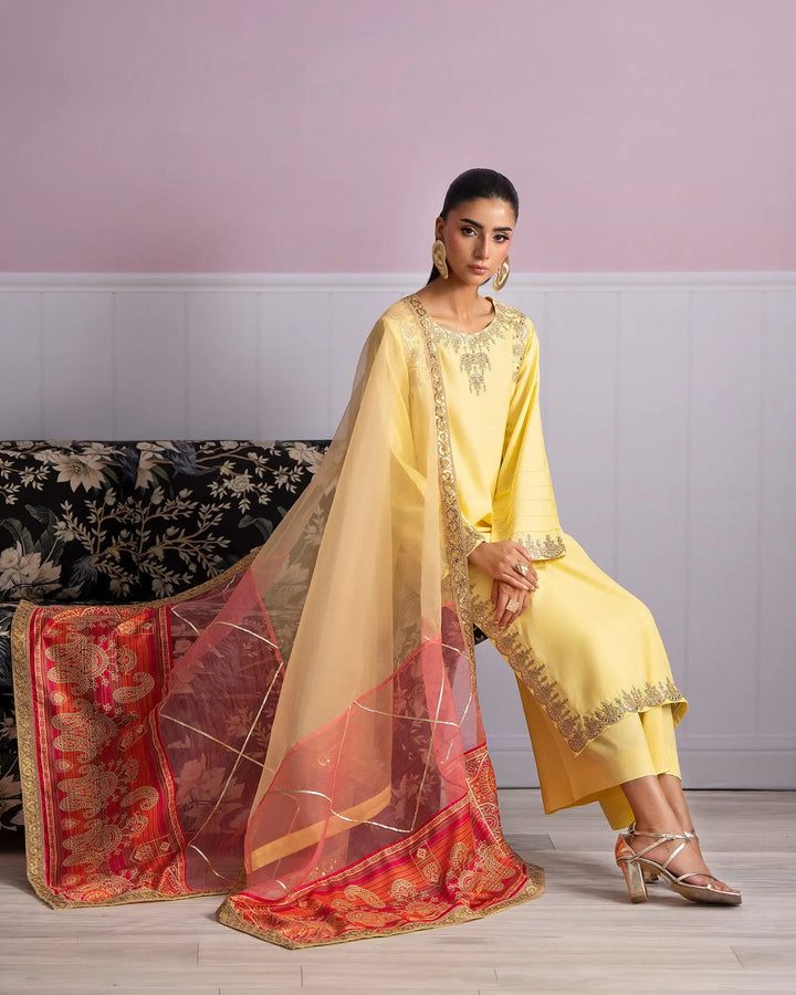 Women Dull Raw Silk 3 Pcs Suit | 2285 Sha Posh Textile